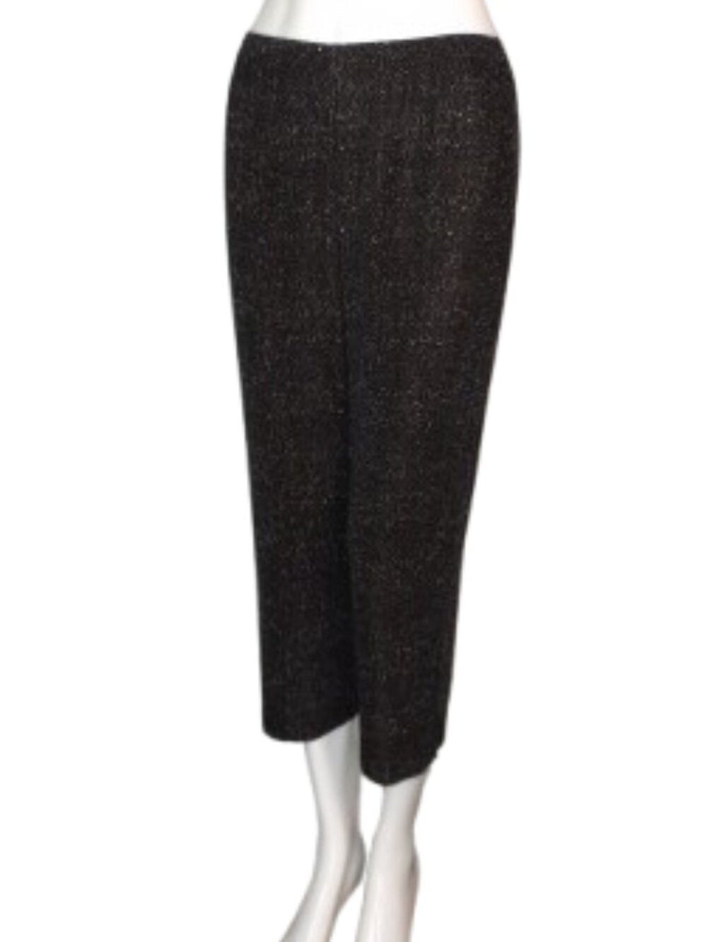 CHICO'S TRAVELERS Crop Pants, 1/M, Black/Off-white Geo print, Capri, Stretchy - Picture 4 of 11